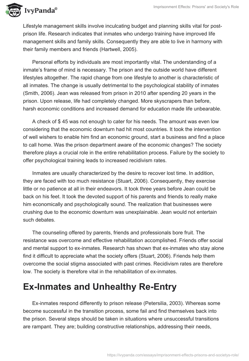 Imprisonment Effects: Prisons' and Society's Role. Page 5