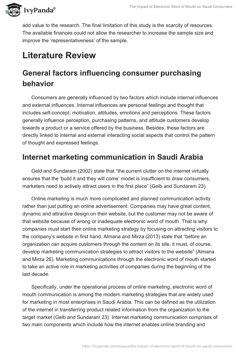 The Impact of Electronic Word of Mouth on Saudi Consumers. Page 4