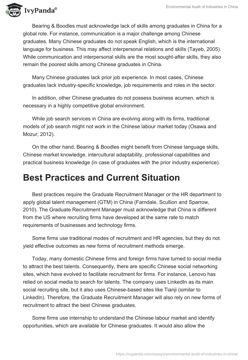 Environmental Audit of Industries in China. Page 2