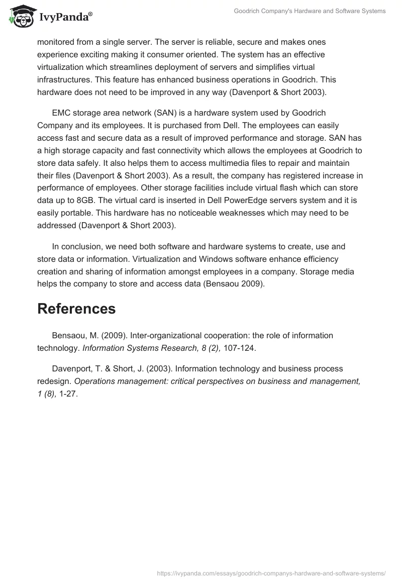 Goodrich Company's Hardware and Software Systems. Page 2