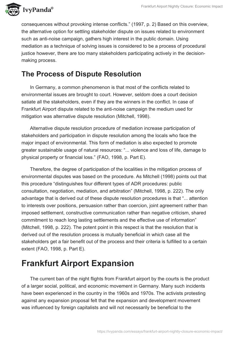 Frankfurt Airport Nightly Closure: Economic Impact. Page 5