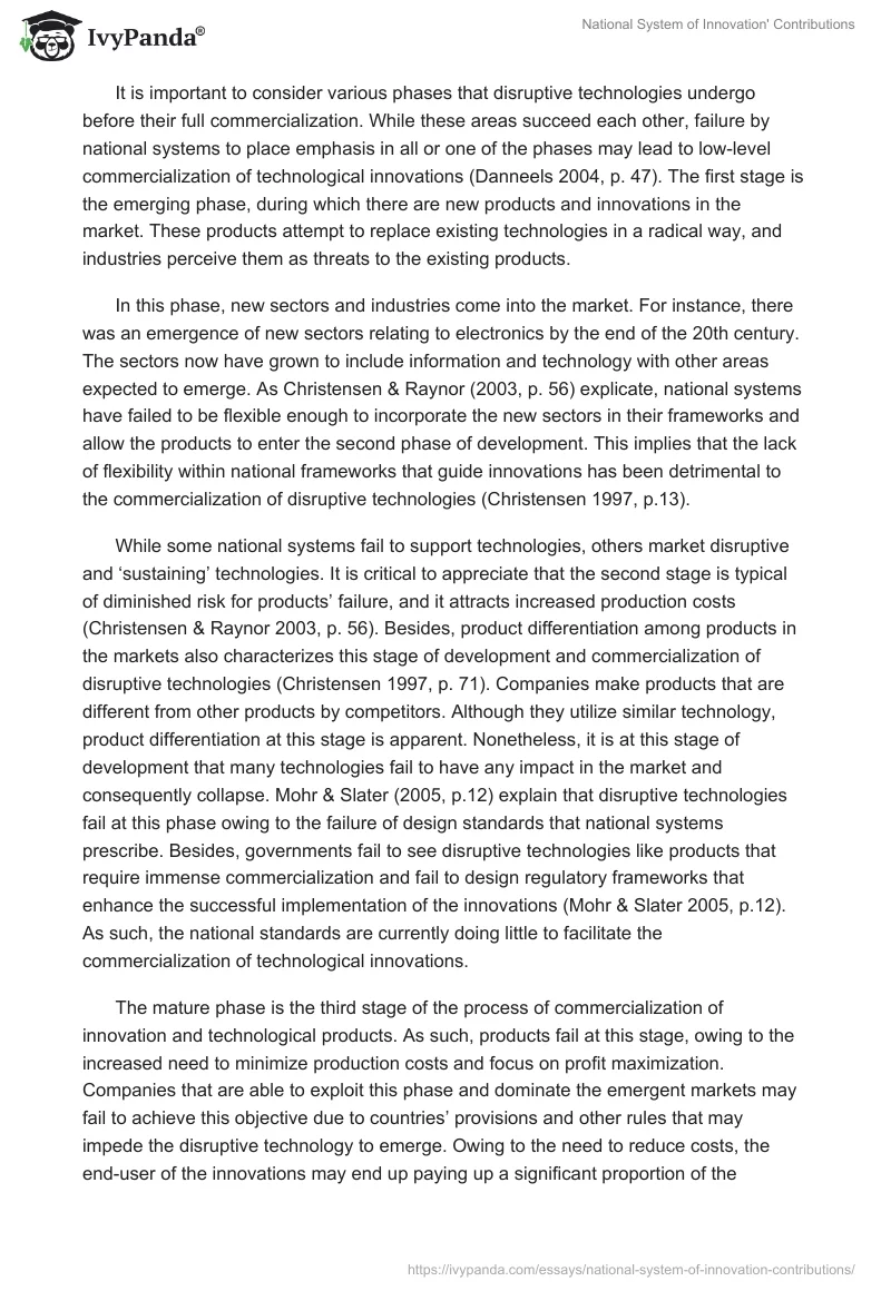 National System of Innovation' Contributions. Page 2