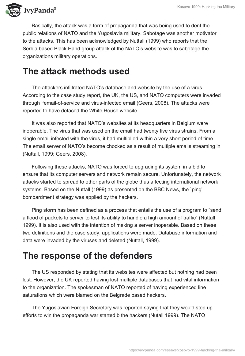 Kosovo 1999: Hacking the Military. Page 2