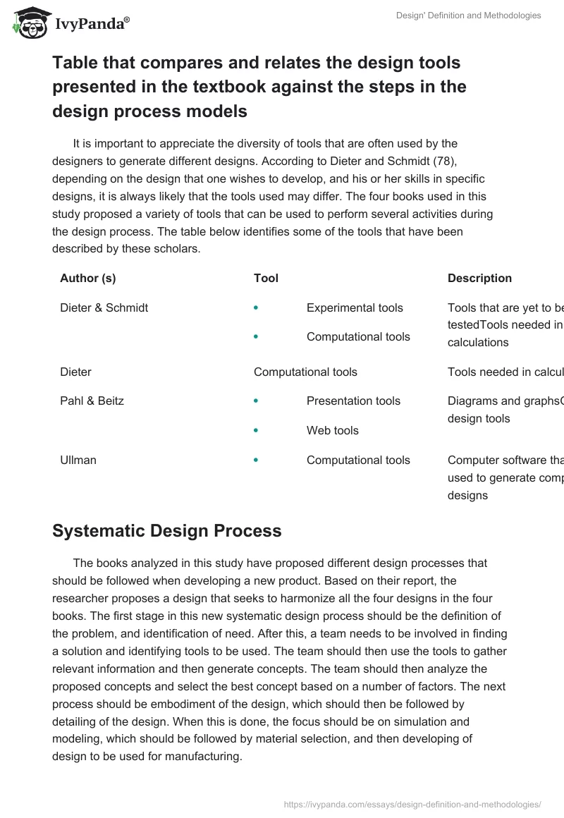 Design' Definition and Methodologies. Page 4