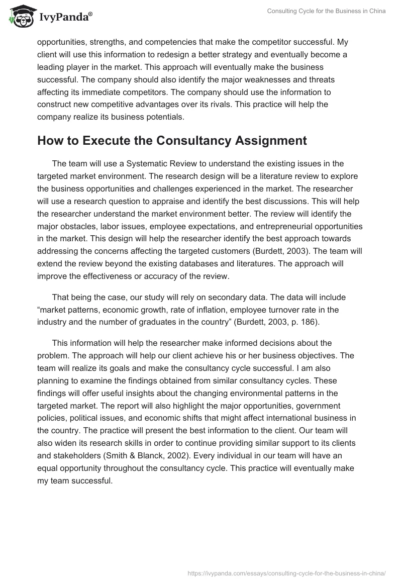 Consulting Cycle for the Business in China. Page 3