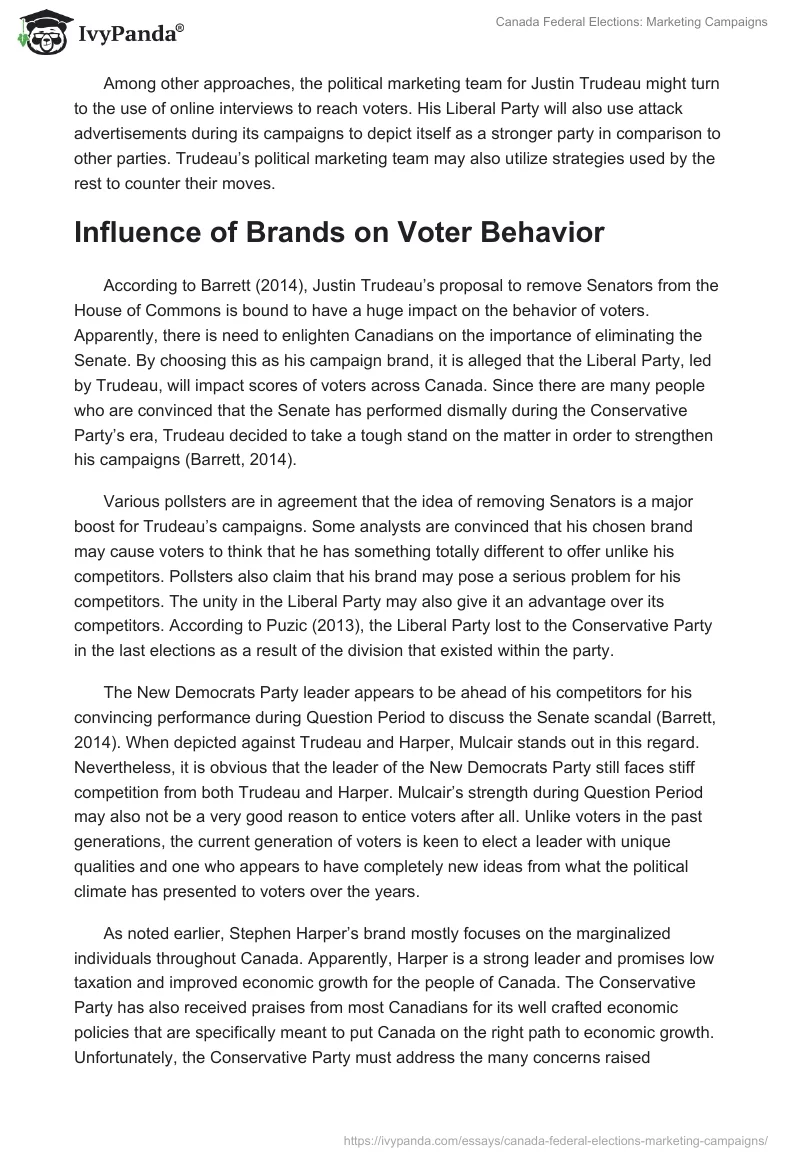 Canada Federal Elections: Marketing Campaigns. Page 3