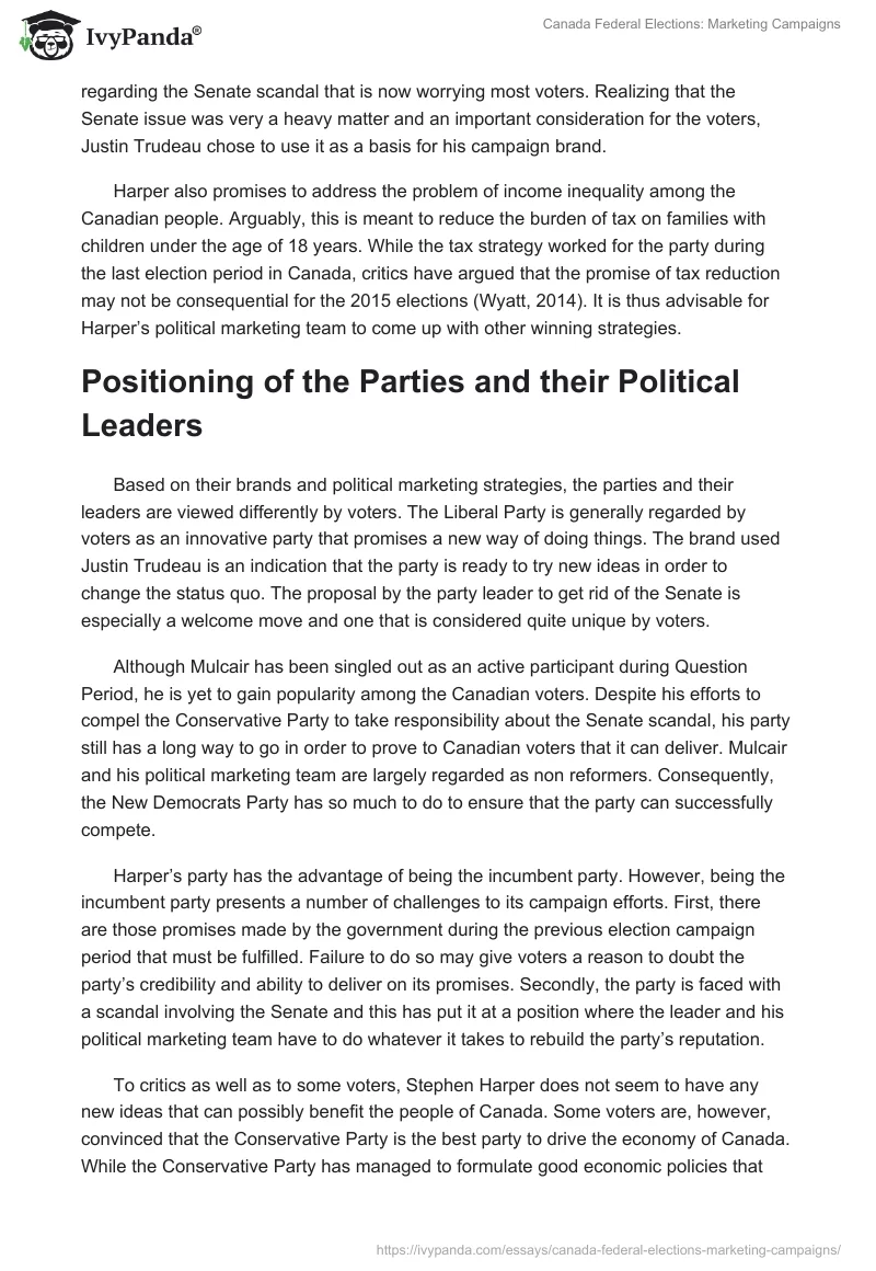 Canada Federal Elections: Marketing Campaigns. Page 4