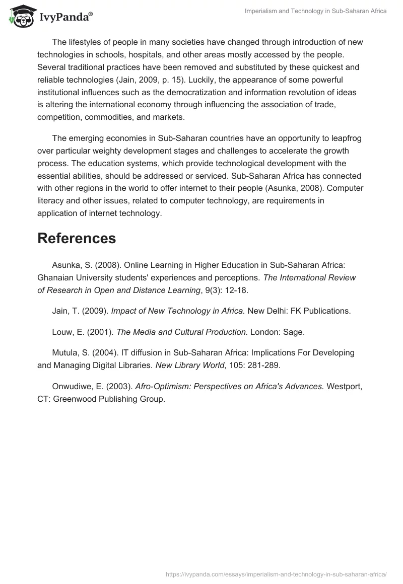 Imperialism and Technology in Sub-Saharan Africa. Page 3