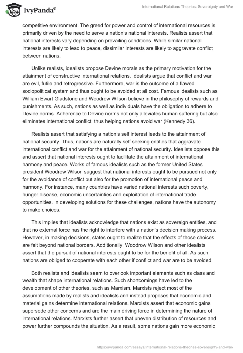 International Relations Theories: Sovereignty and War. Page 2