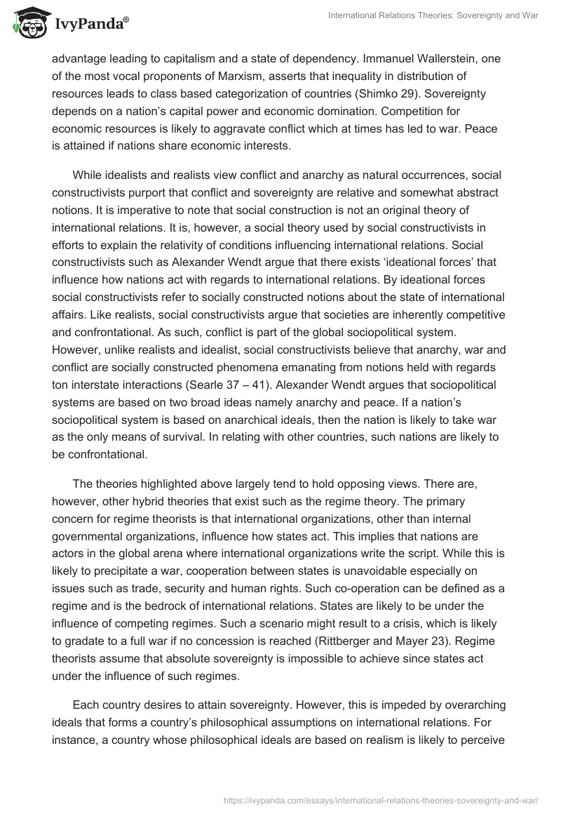 International Relations Theories: Sovereignty and War. Page 3