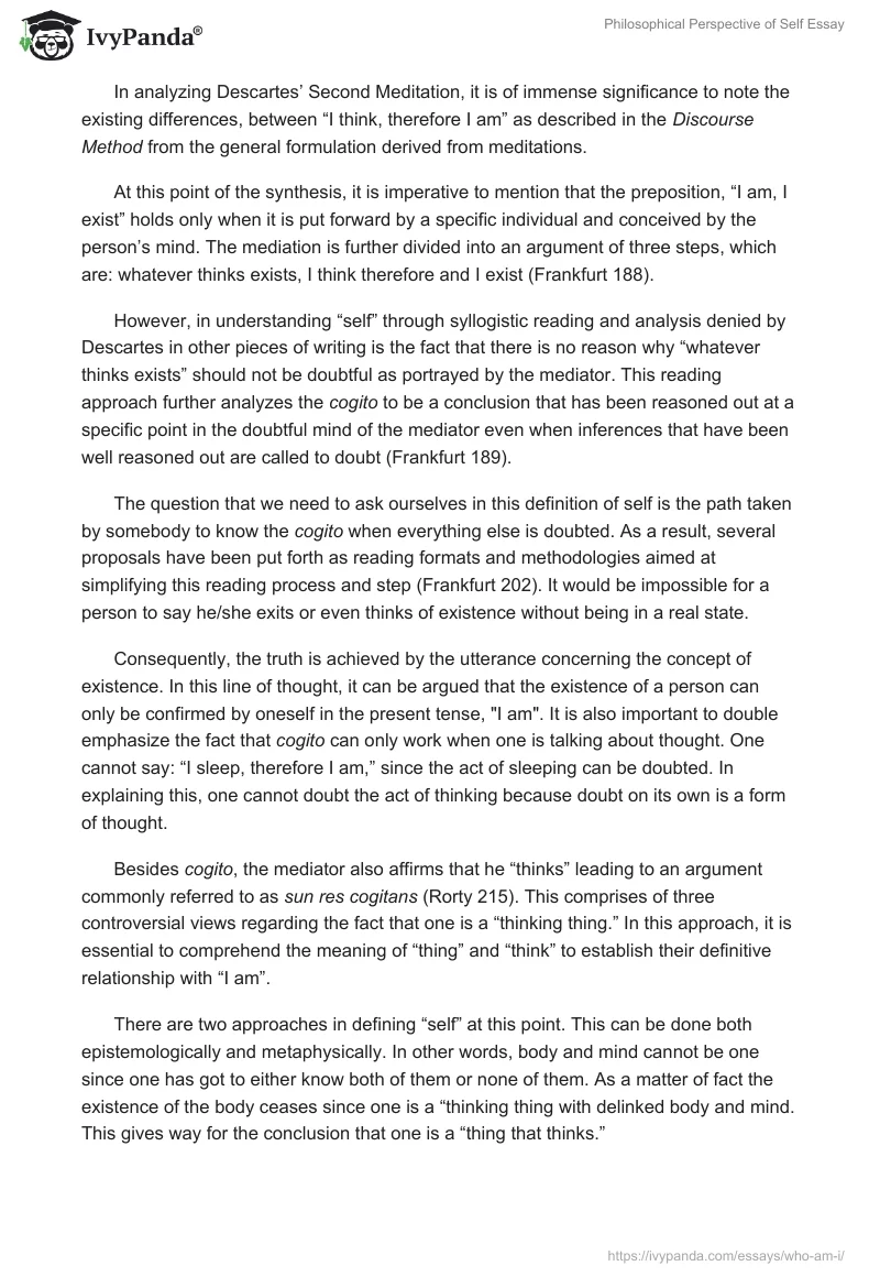Philosophical Perspective of Self Essay. Page 4