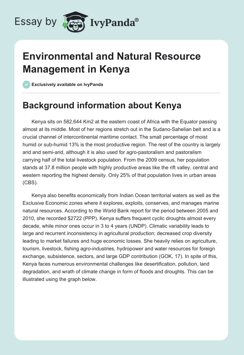 Environmental and Natural Resource Management in Kenya. Page 1
