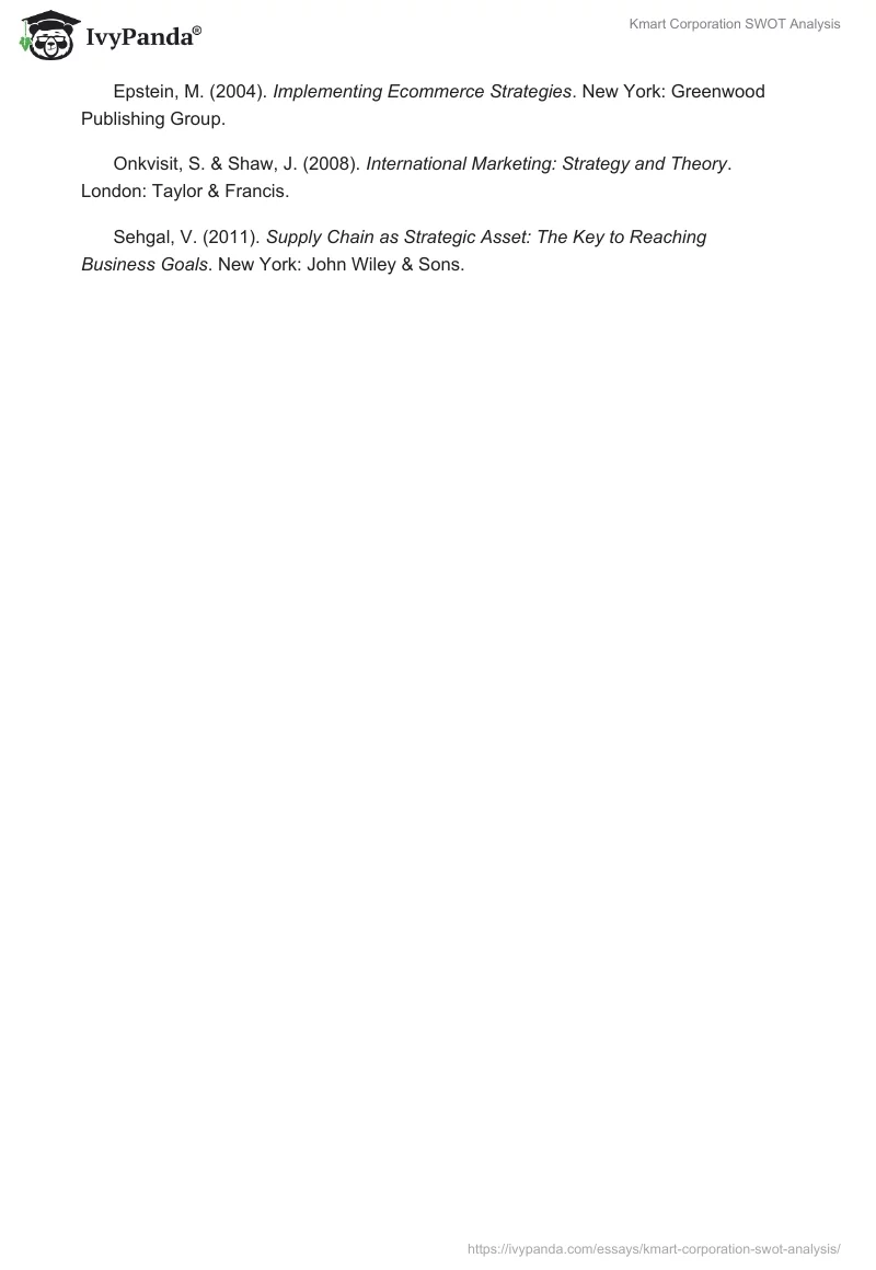 Kmart Corporation SWOT Analysis. Page 4