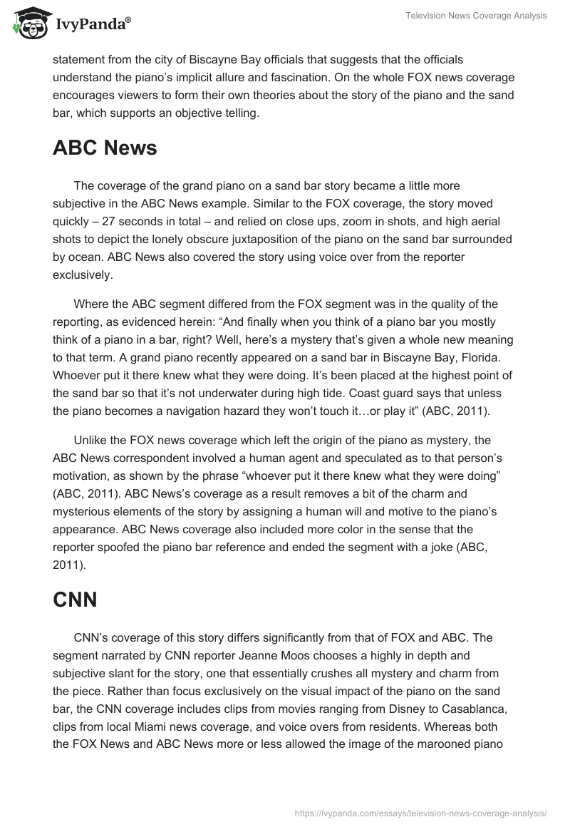Television News Coverage Analysis. Page 3