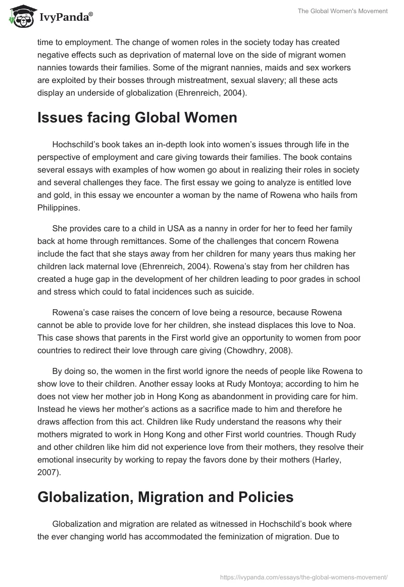 The Global Women's Movement. Page 2