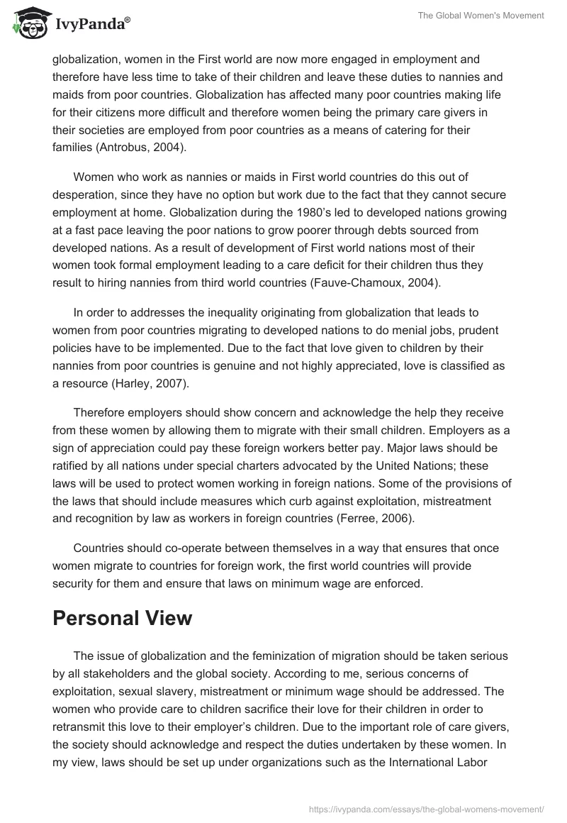 The Global Women's Movement. Page 3
