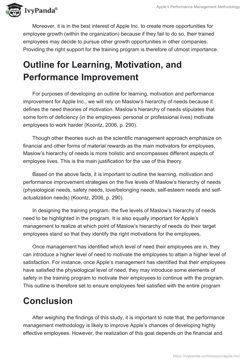 Apple’s Performance Management Methodology. Page 4