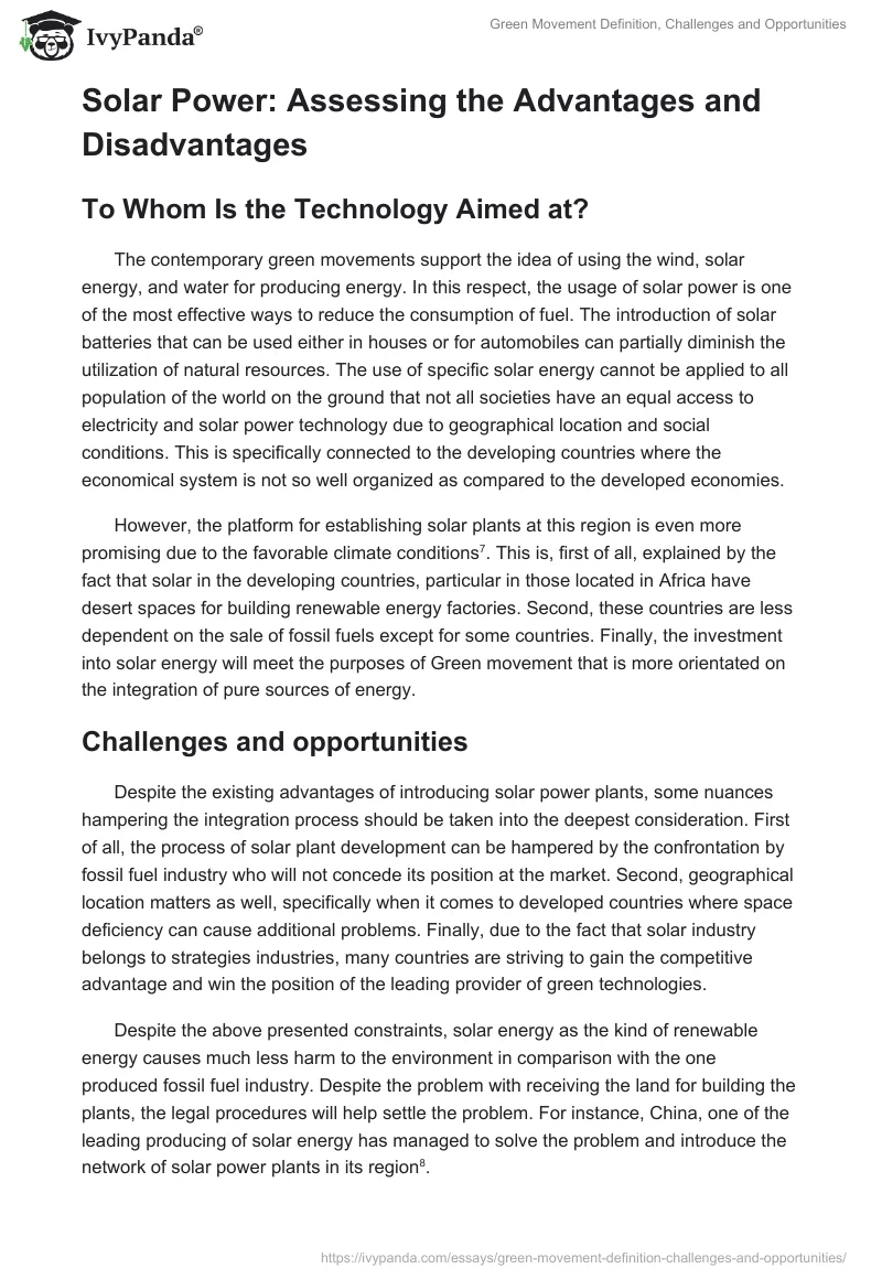 Green Movement Definition, Challenges and Opportunities. Page 4