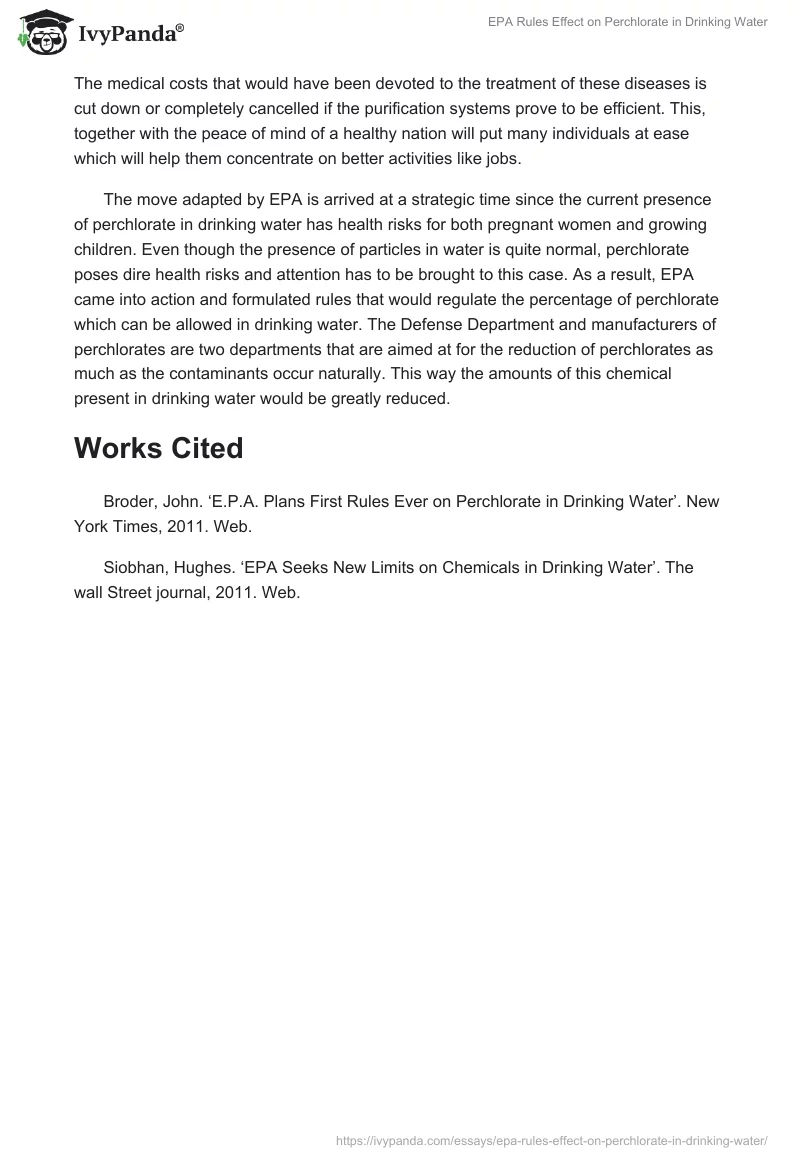 EPA Rules Effect on Perchlorate in Drinking Water. Page 4