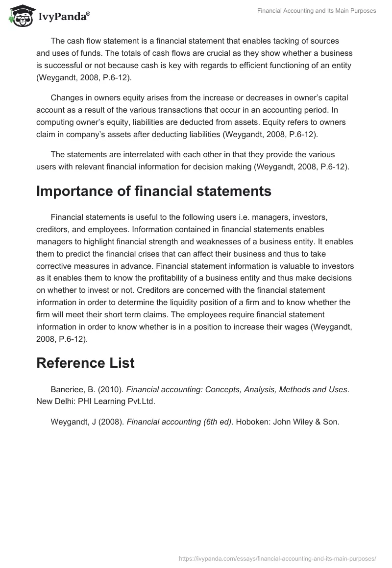 Financial Accounting and Its Main Purposes. Page 3