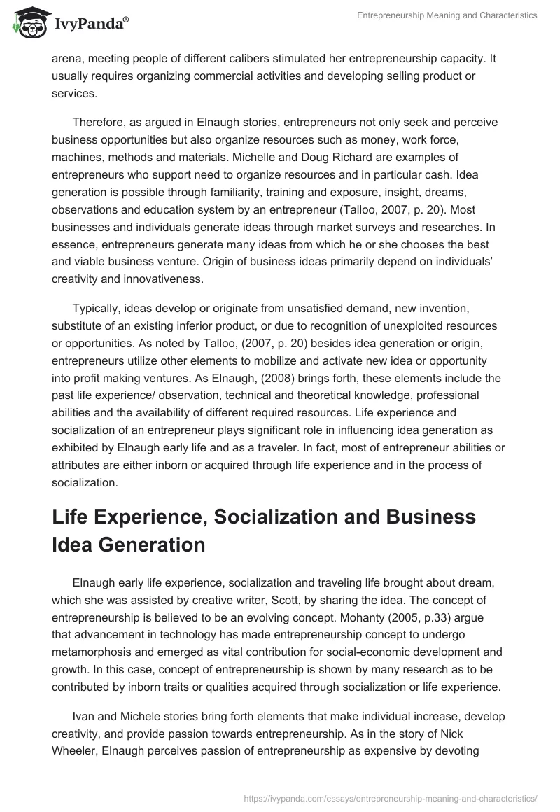 Entrepreneurship Meaning and Characteristics. Page 4