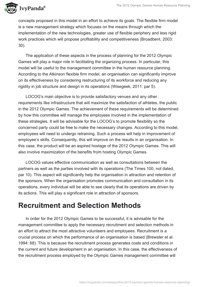 The 2012 Olympic Games Human Resource Planning. Page 2