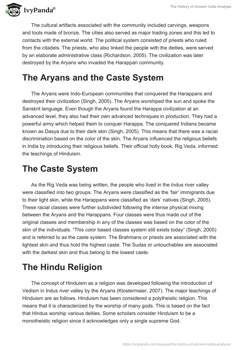 The History of Ancient India Analysis. Page 2