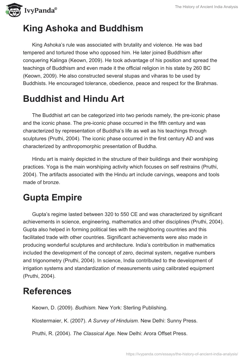 The History of Ancient India Analysis. Page 4