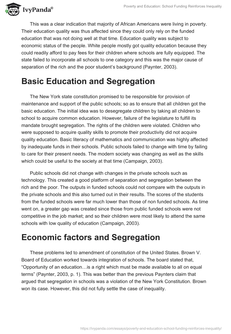 Poverty and Education: School Funding Reinforces Inequality. Page 2