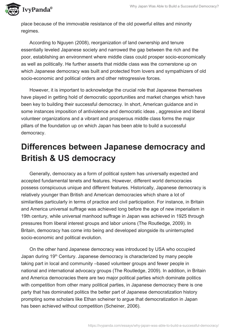 Why Japan Was Able to Build a Successful Democracy?. Page 2