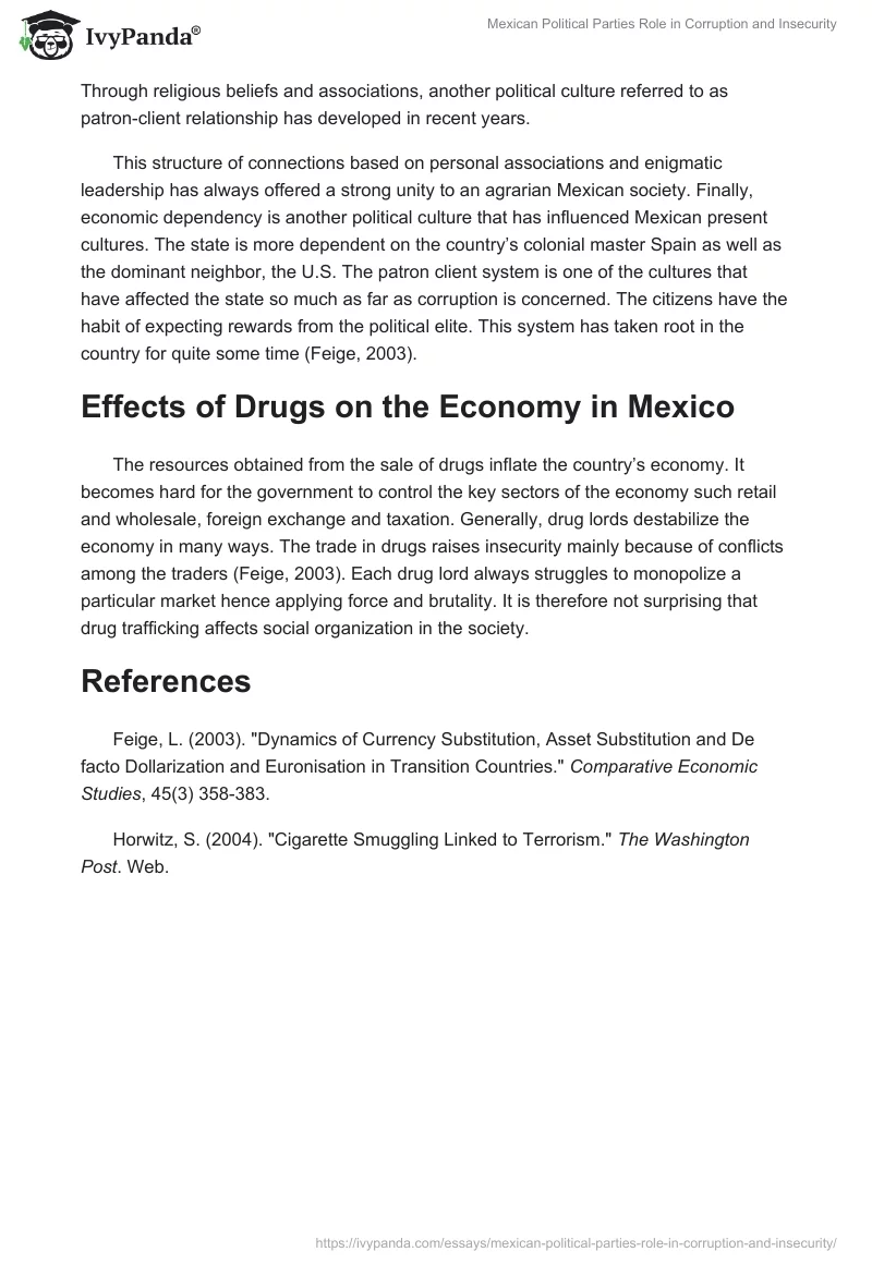 Mexican Political Parties Role in Corruption and Insecurity. Page 2