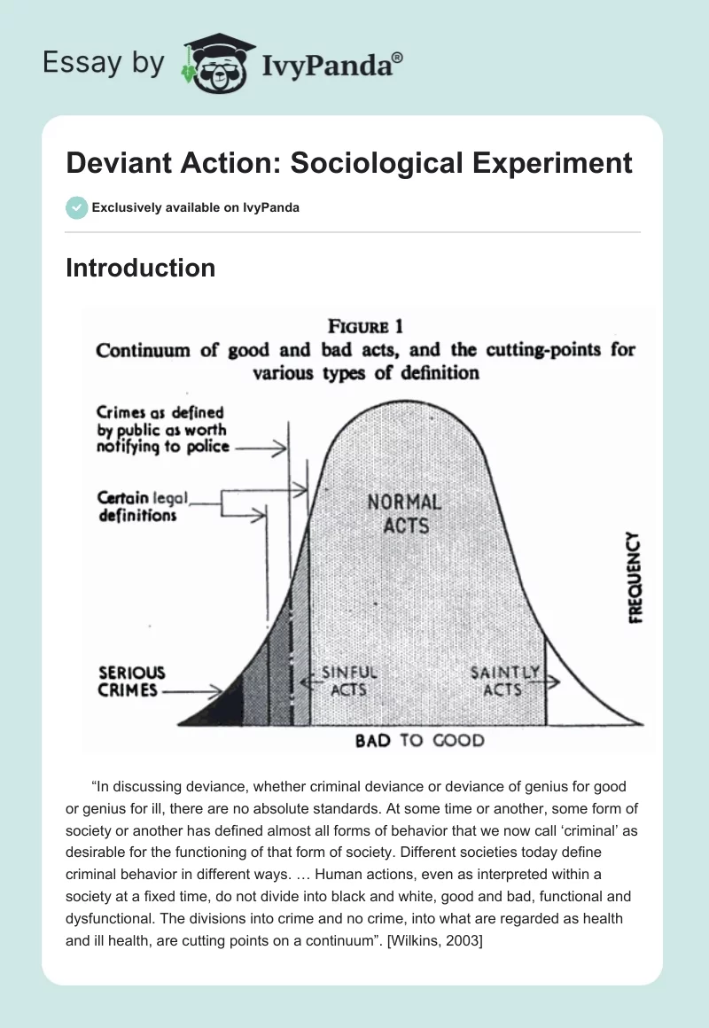 Deviant Action: Sociological Experiment. Page 1