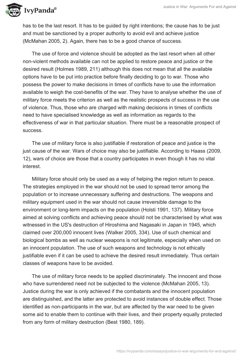 Justice in War: Arguments For and Against. Page 2