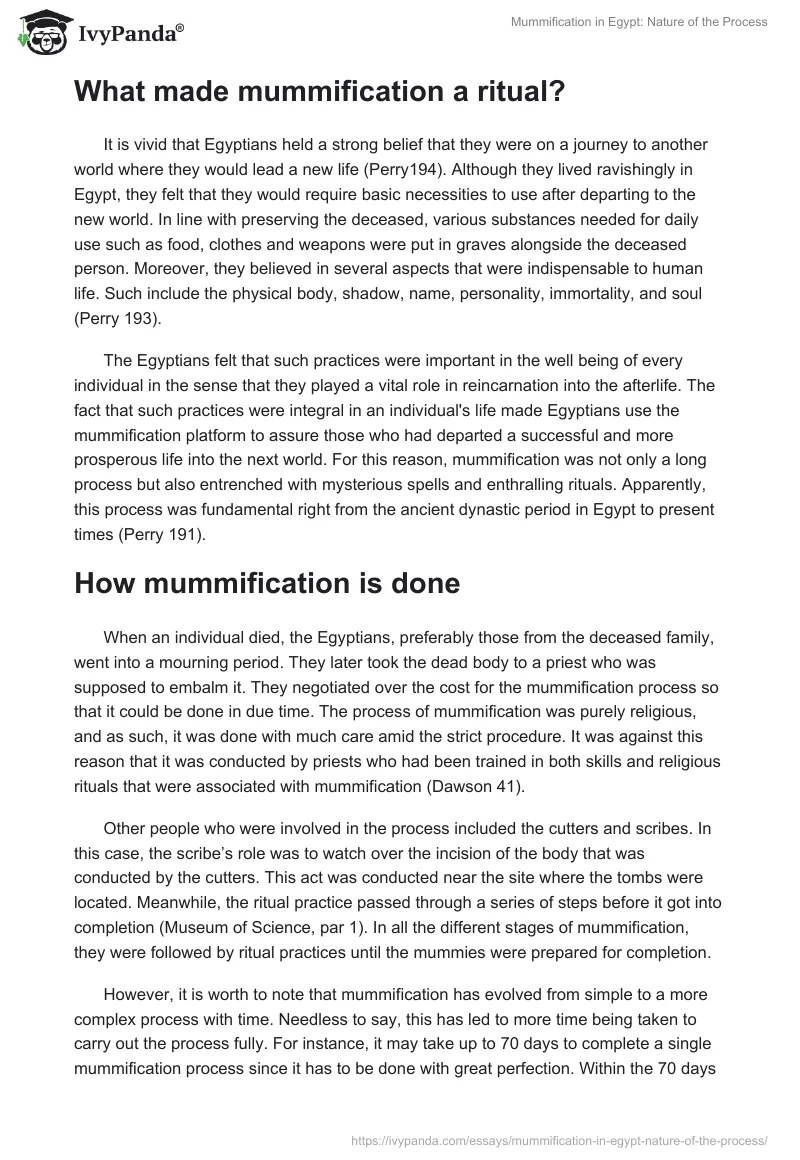 Mummification in Egypt: Nature of the Process. Page 2