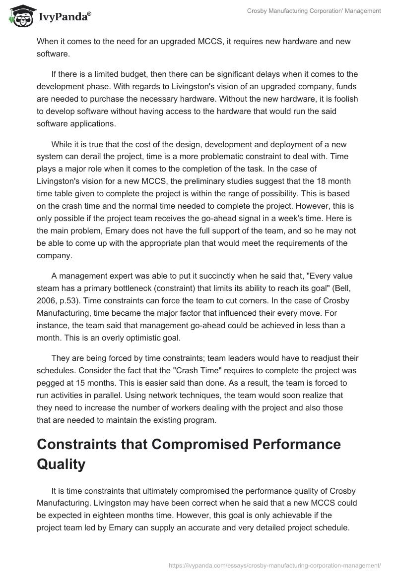 Crosby Manufacturing Corporation' Management. Page 3