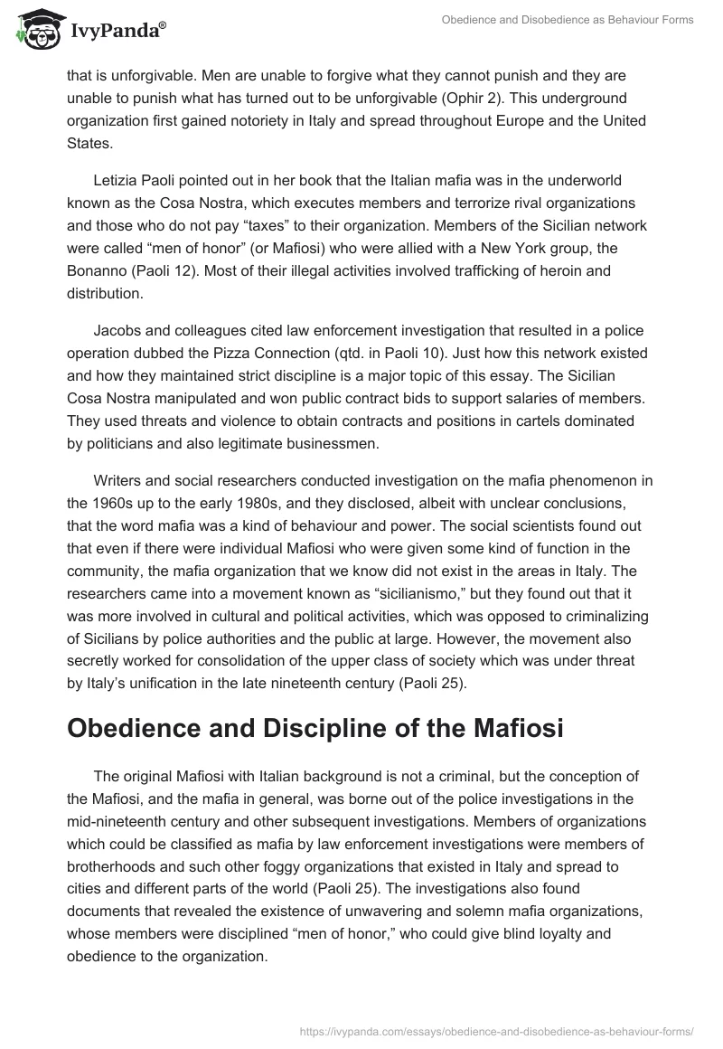 Obedience and Disobedience as Behaviour Forms. Page 2