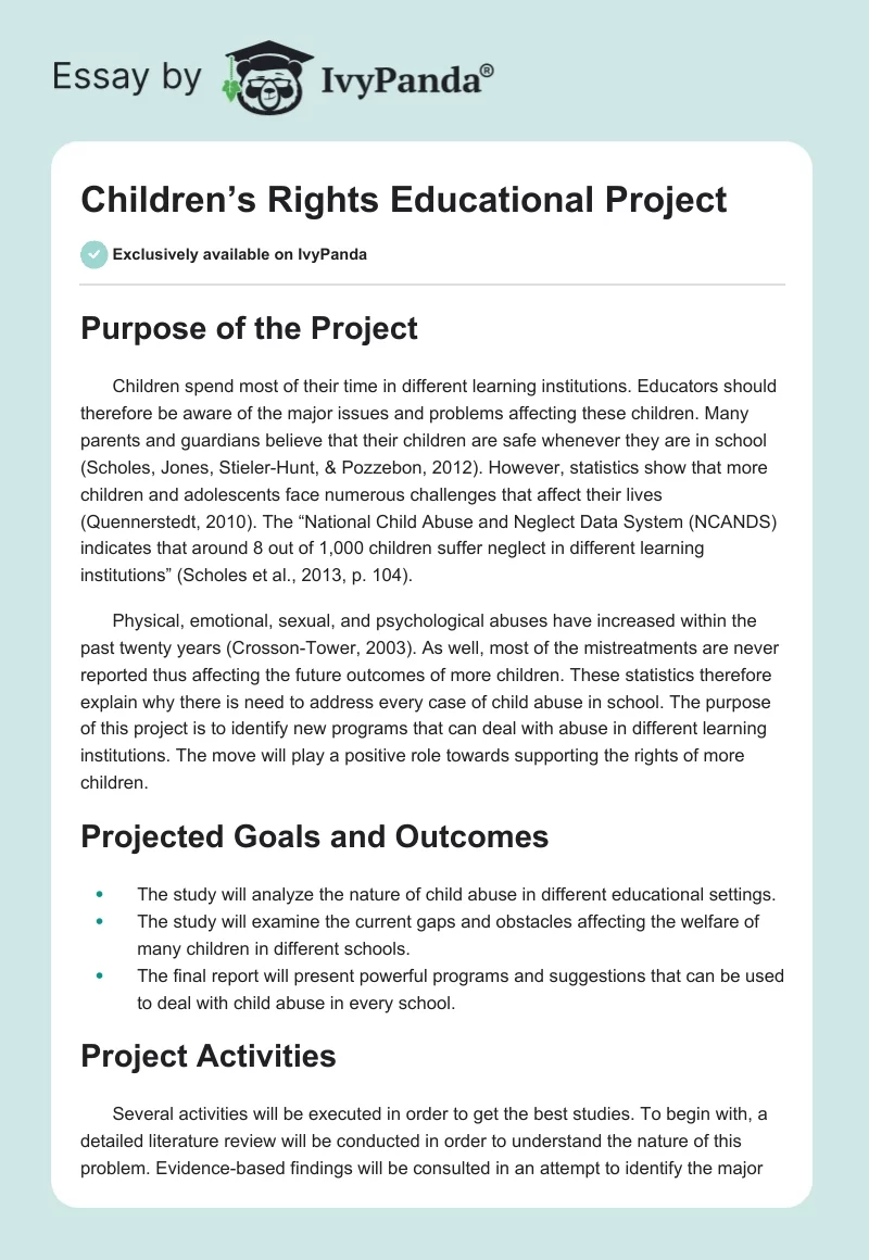 Children’s Rights Educational Project. Page 1