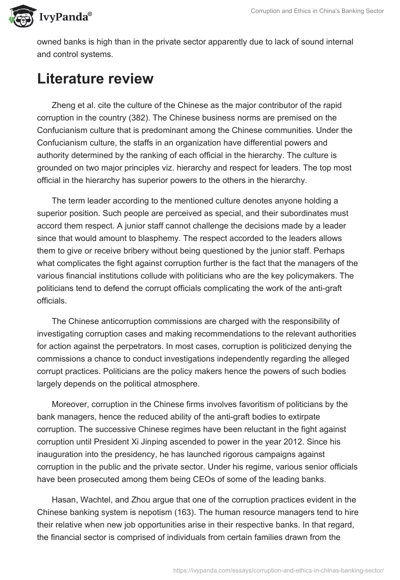 Corruption and Ethics in China's Banking Sector. Page 4