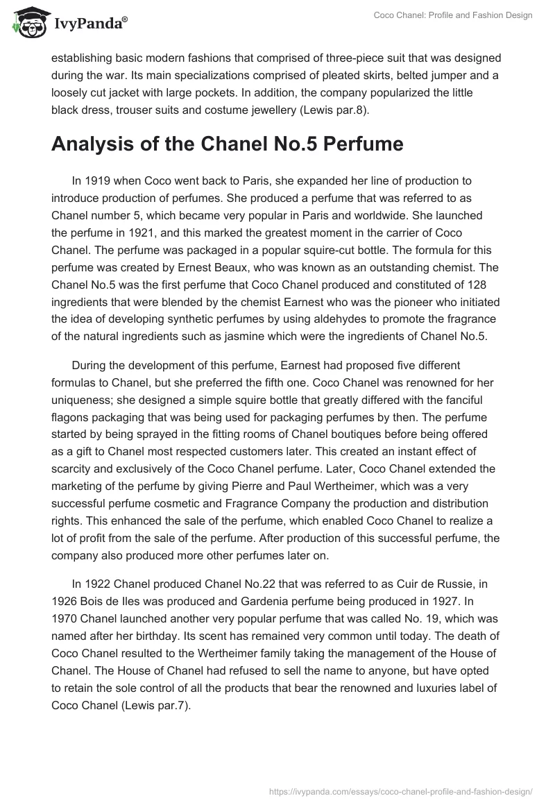Coco Chanel: Profile and Fashion Design. Page 3