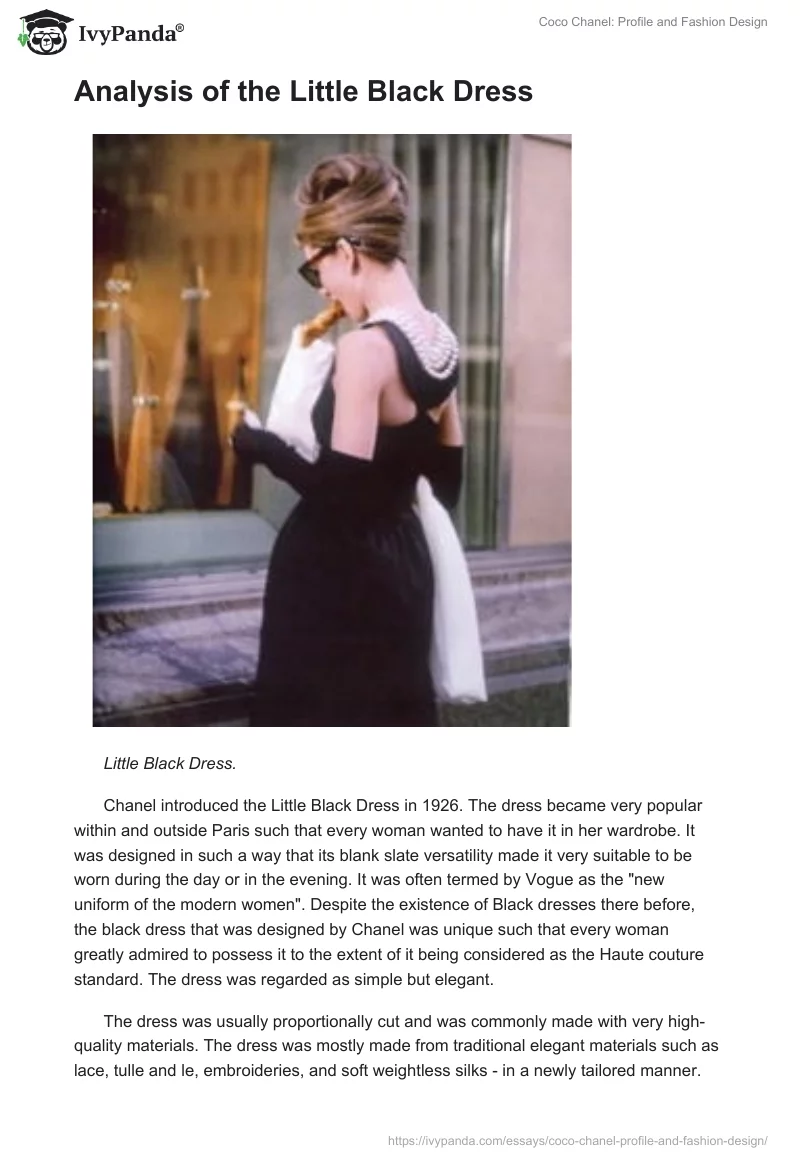 Coco Chanel: Profile and Fashion Design. Page 4