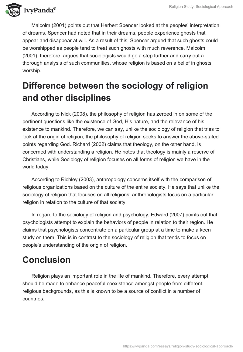 Religion Study: Sociological Approach. Page 2