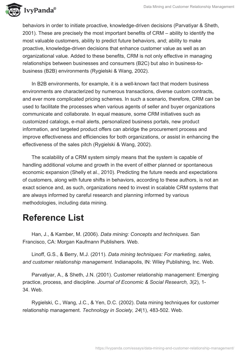 Data Mining and Customer Relationship Management. Page 2