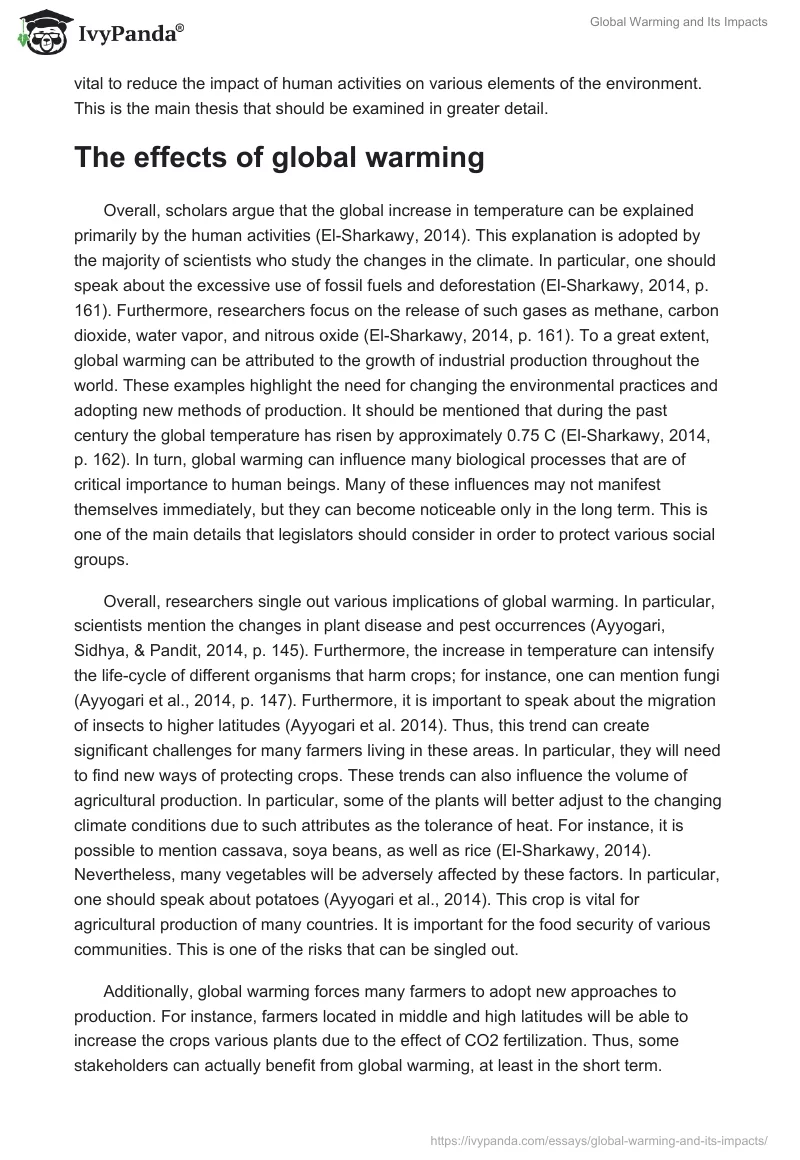 Global Warming and Its Impacts. Page 2