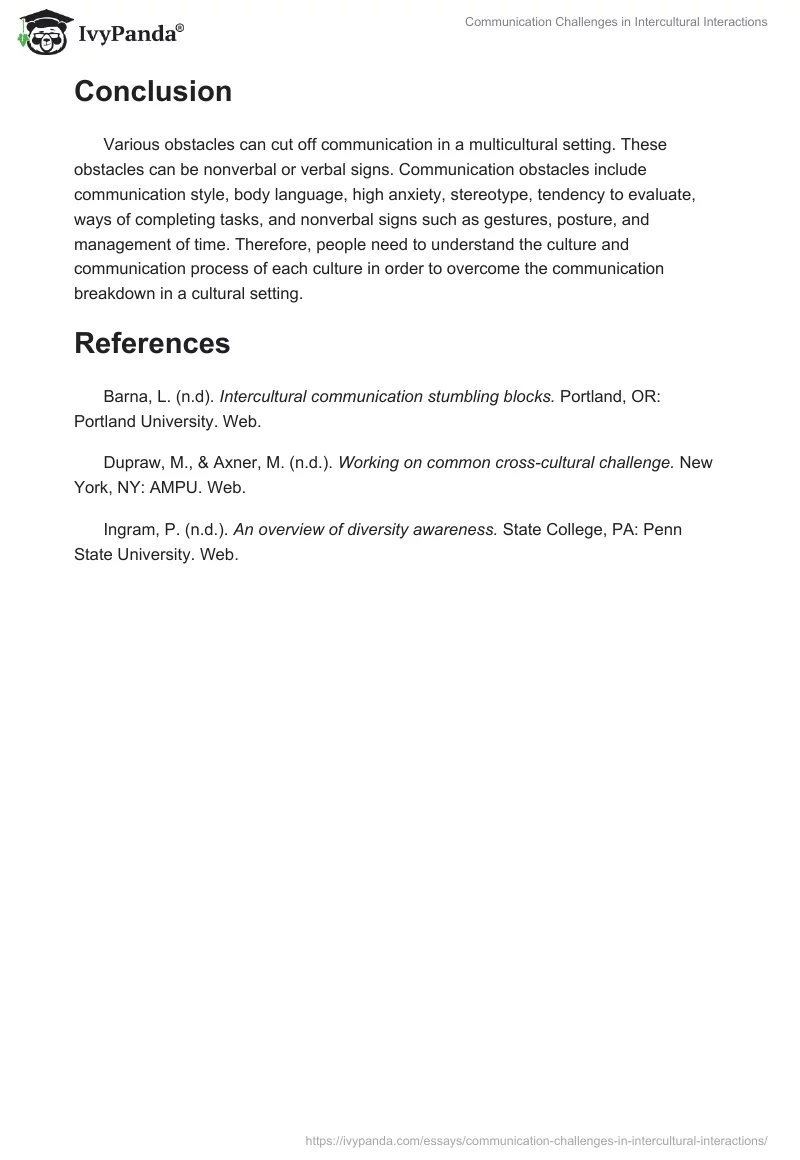 Communication Challenges in Intercultural Interactions. Page 4