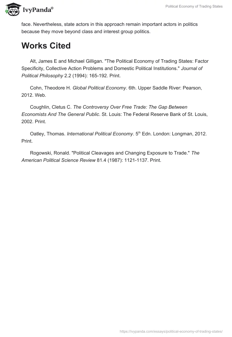 Political Economy of Trading States. Page 4