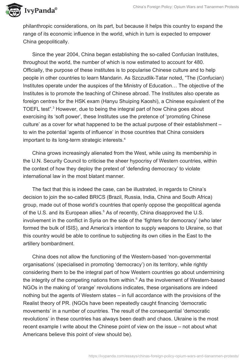 China’s Foreign Policy: Opium Wars and Tiananmen Protests. Page 2