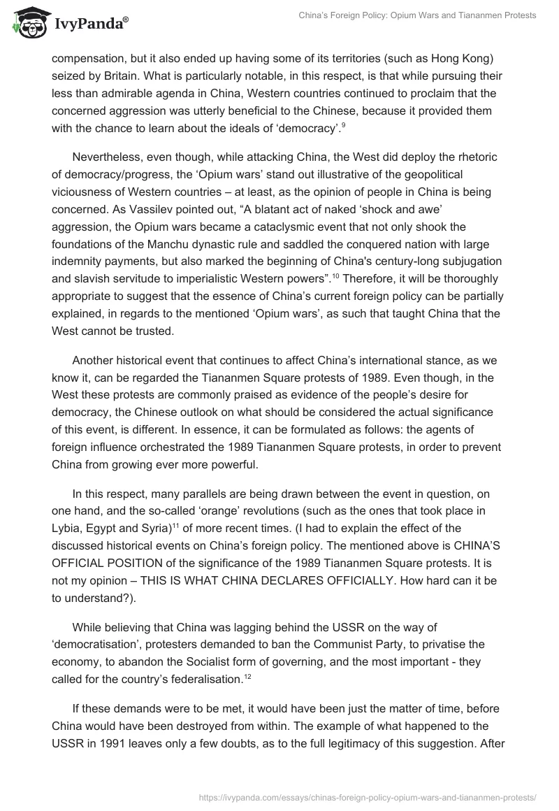 China’s Foreign Policy: Opium Wars and Tiananmen Protests. Page 4