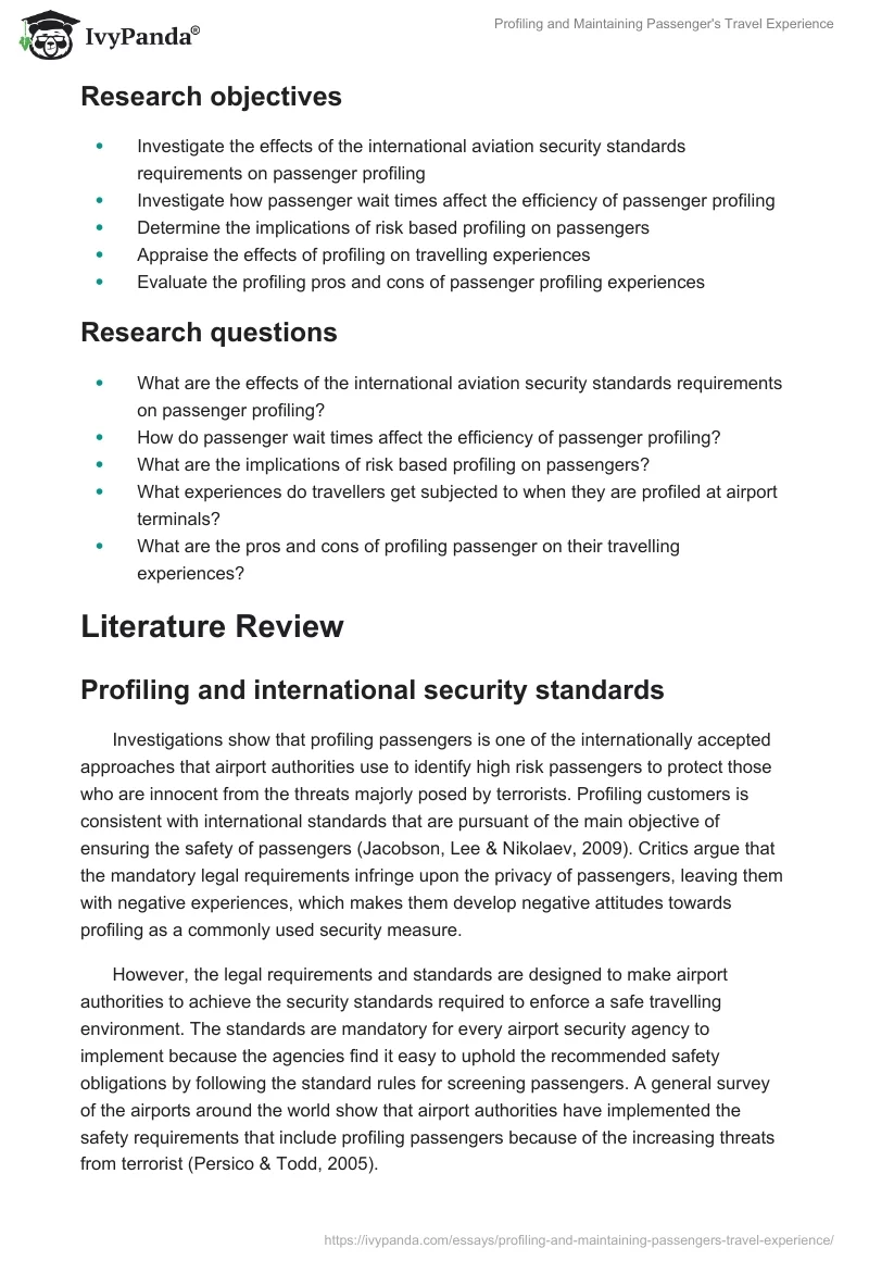 Profiling and Maintaining Passenger's Travel Experience. Page 3