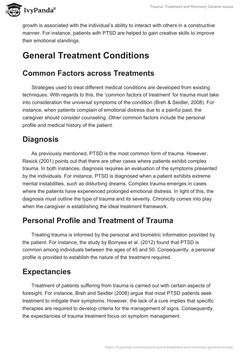 Trauma: Treatment and Recovery General Issues. Page 4
