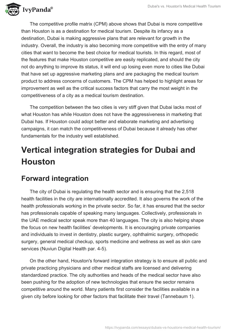 Dubai's vs. Houston's Medical Health Tourism. Page 4